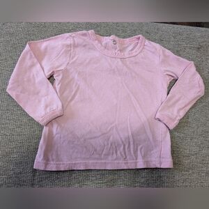 Soft Pink Long Sleeve Tee with Classic Crew Neck